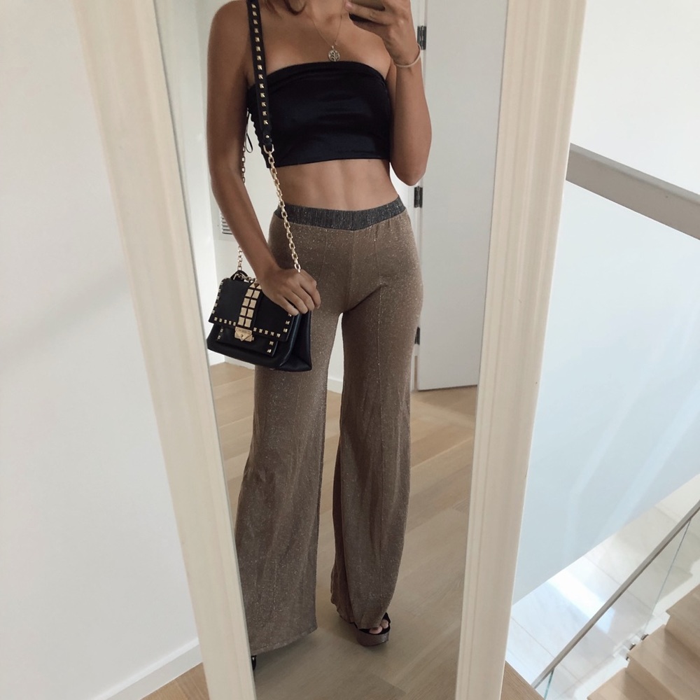 Party gold shiny pants. Size s/m. Spanish boutique